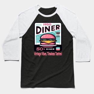 Classic 1950 Diner Burger - Grilled Cheese Baseball T-Shirt